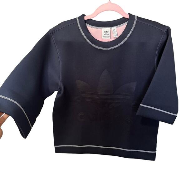 Adidas BR9366 Reversible Sweatshirt Futuristic Top In Navy & White Size Small - Picture 5 of 11